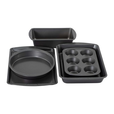 Gray Nonstick Steel 5-Piece Bakeware Set