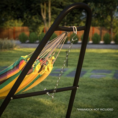 Heavy Duty Black Steel Hammock Stand for 9-14 Feet Hammocks