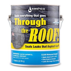 Sashco Through The Roof Gloss Clear Synthetic Rubber Roof Sealant 1 gal - 1 of 4