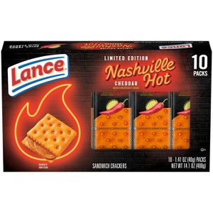 Lance Nashville Hot Cheddar Sandwich Crackers - 14.1oz/10pk - 1 of 4