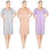 JEFFRICO 3 Pack House Dresses for Women with Pockets - Lightweight Breathable Short Sleeve Muumuu & Nightgowns - Dusters - 2 of 4