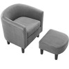CENGHU Modern Corduroy Accent Chair, Upholstered Single Sofa Chair with Ottoman Foot Rest, Comfy Arm Chair for Living Room, Bedroom, Office - 2 of 4