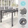 Martha Stewart Bedford 70" Indoor-Outdoor Patio Table with Brushed Woodgrain Aluminum Finish - 3 of 4