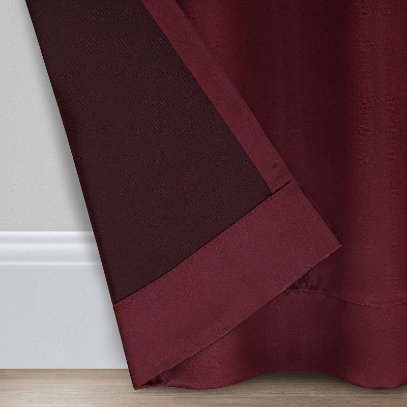 1pc 84&#34;x100&#34; Room Darkening Tricia Curtain Panel Red - Eclipse, 5 of 13