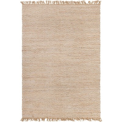 7'x10' Brown Braided Jute and Cotton Rug