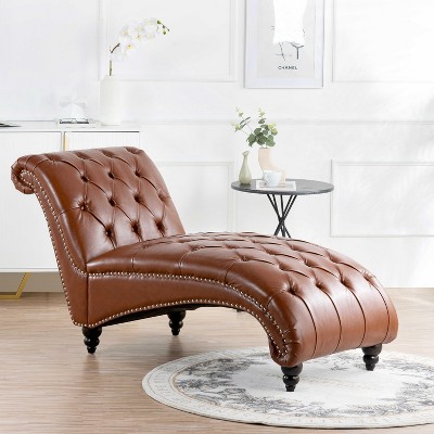 LOVMOR Tufted Armless Chaise Lounge