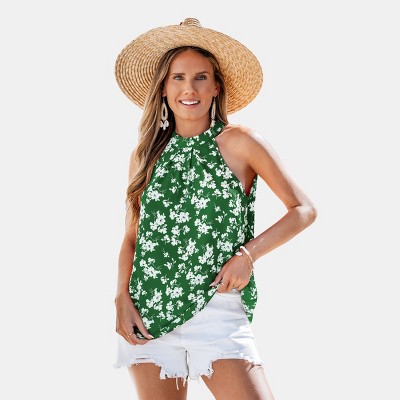 Women's Floral Halter Neck Cami Top - Cupshe