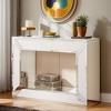 Hommoo Modern Mirrored Console Table Silver - 4 of 4
