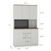 NicBex Freestanding Buffet Cabinet with Storage 74" Sideboard Cabinet Modern Pantry Cabinet with Charging Station, Microwave Stand, White - 2 of 4