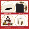2-Pack Christmas Tissue Box Covers, PU Leather Square Napkin Holders with Snowman Tree for Holiday Decor - 3 of 4