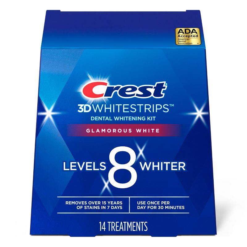 Crest 3D Whitestrips Glamorous White Teeth Whitening Kit with Hydrogen Peroxide -  14 Treatments, 1 of 9