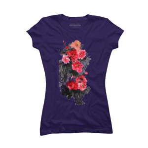 Junior's Design By Humans Blossoming By WhitePearl T-Shirt - 1 of 3