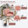QingMoon Faux Fur Office Chair, Adjustable Desk Chair, Swivel Computer Chair, Modern Makeup Chair with Tilt Backrest for Vanity Room, Home Office - 2 of 4
