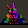 Junior's Design By Humans Cool Cat DJ By clingcling T-Shirt - 2 of 3