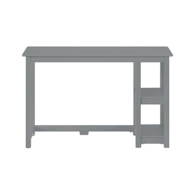 Max & Lily Solid Wood Desk with Shelves, 47", Grey