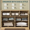47.24”  Fluted Dresser for Bedroom with 7 Drawers, Wooden Long Dresser w/ Metal Handle, Furniture Dresser TV Stand Wood - 3 of 4