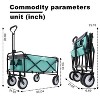 VYNXARIA Collapsible Foldable Wagon Cart with strapping system Beach Wagon Utility Cart Utility Wagon Grocery Cart,Blue - 4 of 4