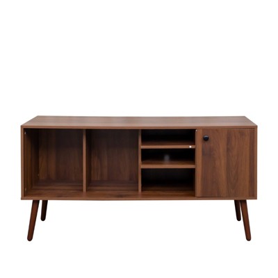 FONTOI Modern TV Stand for Televisions up to 5" with 3 Shelves Cabinet, Entertainment Center for Living Room, Walnut, 14.17"*26.38"*53.15"