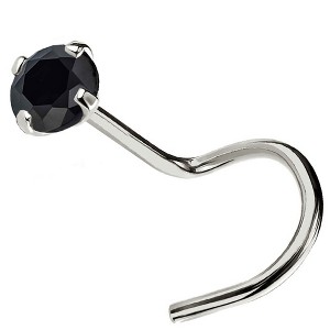 Jewelry Avalanche Black Moissanite 22G 14K Gold Nose Screw Nose Stud - 1 of 4