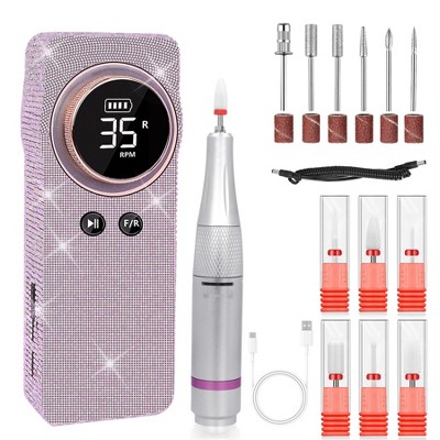 Portable Electric Nail Drill 35000RPM Nails Milling Cutter Wireless Pedicure Grinder Rechargeable Nail Drilling Machine