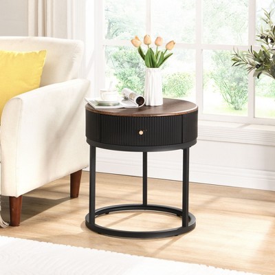 NicBex Modern 31.5" Round Coffee Table with Storage Drawers for Living Room and Office
