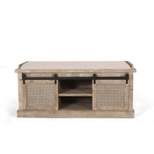 Niemi Rustic Storage Bench with Cushion Beige/ Natural/Black - Christopher Knight Home