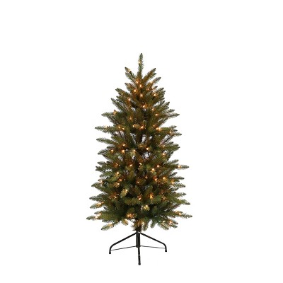 4.5ft Pre-lit Artificial Christmas Tree Forest Fir - Puleo