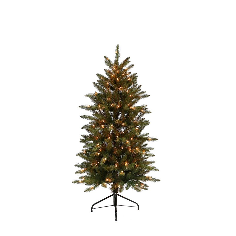 Photos - Garden & Outdoor Decoration Puleo 4.5ft Pre-lit Artificial Christmas Tree Forest Fir - : Incandescent L 