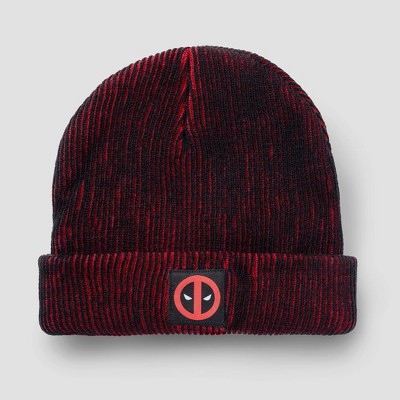 Men's Deadpool Rib-Knit Beanie - Black: Acrylic, Pull-On, Midweight, Ribbed Cuff, Movie Logo