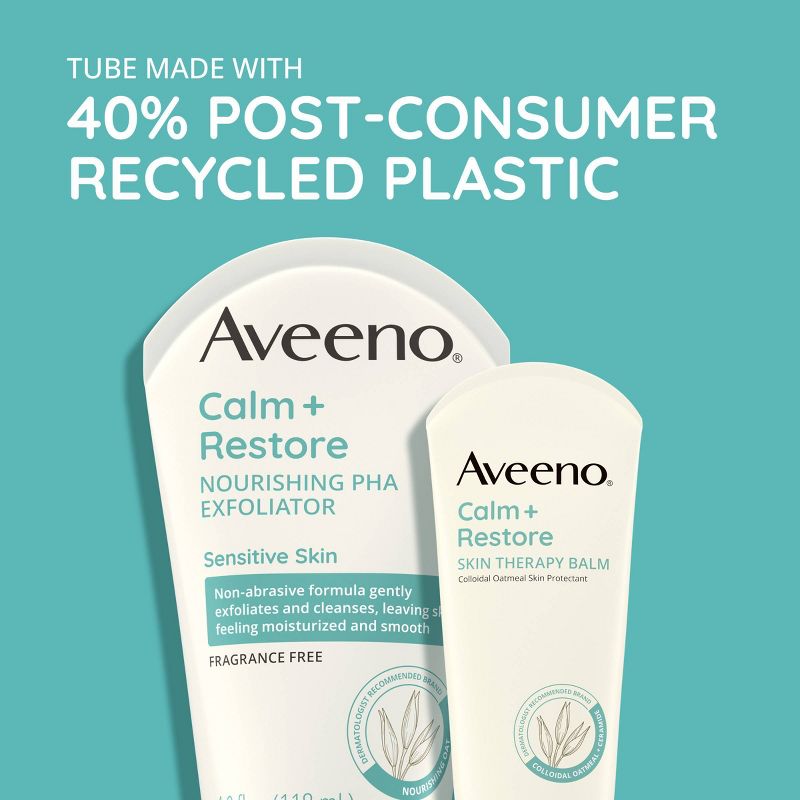 Aveeno Calm + Restore Nourishing PHA Facial Exfoliator Cleanser for Sensitive Skin - Fragrance Free - 4 fl oz, 5 of 10
