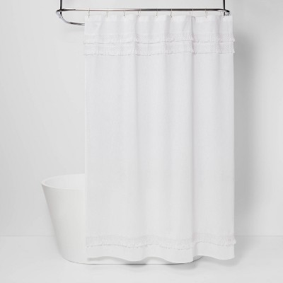 Ezee-Pzee Shower Curtains Fabric Plain White