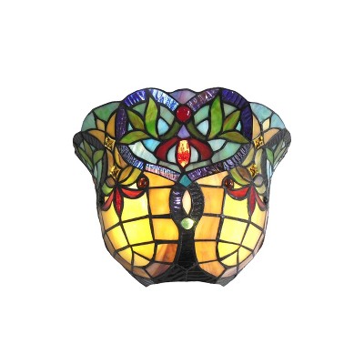 Chloe Lighting Bertram Tiffany-Style 1 Light Victorian Indoor Wall Sconce 12" Shade