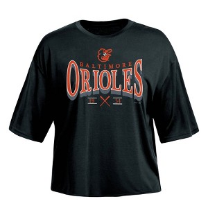 MLB Baltimore Orioles Women's Fashion Fit Crop T-Shirt - M : Target