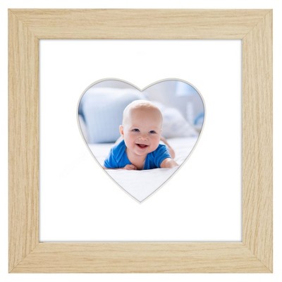 Americanflat 6" x 6" Picture Frame with Mat - Round & Heart Designs - Stylish Decor for Living Rooms, Dorms, Offices & More
