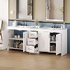 KWPZQEB 84" Bathroom Vanity with 2 Ceramic Sink, Freestanding Vanity Cabinet with 3 Drawers & Adjustable Shelves, Large Double Bath Vanity Sink Combo - 2 of 4