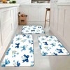 Chery Life Blue Bow & Floral Pattern Floor Mat, Non Slip Water Absorbing Floor Mat Suitable For Entrance - 4 of 4