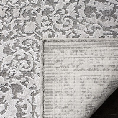 Elegant Grey and Beige Vintage Distressed 30" Accent Rug