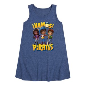 - Santiago of The Sea - Vamos Piratas Graphic Sleeveless Aline Dress - 1 of 4