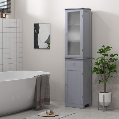 HDZNVF Slim Bathroom Storage Cabinet, Tall Bathroom Cabinet, Gray