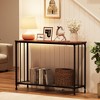GustoWave Narrow Console Table, 2-Tier Wood Accent Sofa Table Furniture with Glass Shelves, ( 11.8" x 31.4'' x 31.8") - 3 of 4