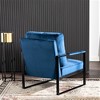 PAGED PU Leather Upholstered Accent Chair with Metal Frame, Mid Century Arm Chair for Bedroom, Reading Room, Black - 4 of 4