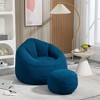 Angel Sar Armrest Blue Bean Bag Chairs for Adults with Ottoman, Memory Foam Bean Bag Chairs with Super Fiber - 2 of 4