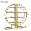 Modern 4-Tier Round Bookshelf with Metal Frame and Shelves,Freestanding Storage Shelf for Home Office or Living Room-Baofuwish - 4 of 4