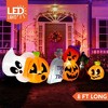 Joyfy 8 FT Long Halloween Inflatables Outdoor Decoration, Inflatable Pumpkin Ghost Cat Tombstone with LEDs for Halloween Yard Garden Lawn Decoration - 3 of 4