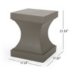 NicBex Modern 17.25" Square Side End Table,Sturdy Patio Concrete Outdoor End Table with Pedestal Base for Garden & Deck Furniture - 2 of 4