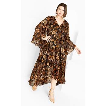 Women's Plus Size Freya Print Maxi Dress - jacobean | CITY CHIC