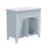 NicBex 36" Bathroom Storage Cabinet with Sink, Freestanding Bathroom Vanity, 6 Drawers and 1 Cabinet for Bathroom, Light Blue - 3 of 4