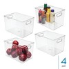 iDesign Plastic Storage Bins with Handles - Set of 4 - Clear, USA Made - 2 of 4