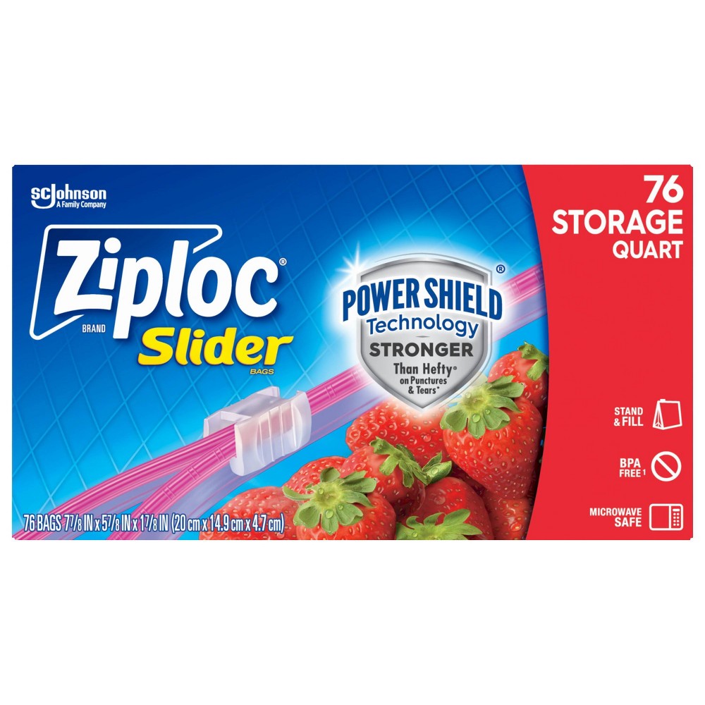 Photos - Coffee Maker Ziploc Slider Storage Quart Bags - 76ct 