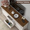 Farmhouse TV Stand for up to 55 Inch TV - Modern Entertainment Center with Barn Door, Wooden TV Console-Media Storage, White - 3 of 4